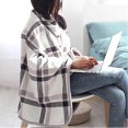 thumbnail image 3 of Wearable Wool Cape, Women's Shawl with Buttoned Cape, 3 of 5