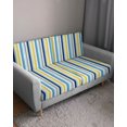 thumbnail image 3 of Blue Yellow Striped Couch Cushion Covers Stretch, Washable Sofa Seat Covers Individual Seat Cushion Sofa Slipcovers Farmhouse Navy Blue Ombre Stripes Couch Cover Furniture Protector S-1PCS, 3 of 7