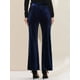 thumbnail image 5 of Pantalones de terciopelo Allegra K Mujer Anchos elásticos con lazo Azul oscuro L, 5 of 6