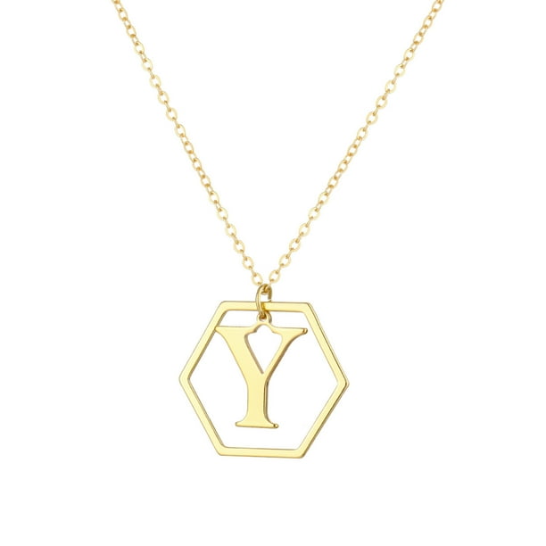 Collar para mujer, joyería para mujer, joyería de moda para mujer, regalo para mujer, 26 collares con colgante de cadena con nombre y letras en inglés, joyería, collares de moda.