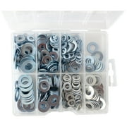 Hyper Tough 300-Piece Flat Washer Assortment with Clear Storage Case, Zinc Plated