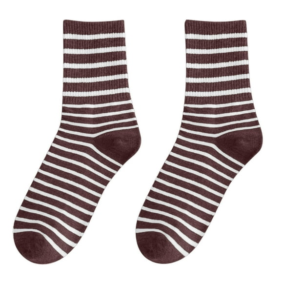 Womens Winter Socks Autumn And Winter Mid Tube Socks Stripe Printing Warm Stockings Sports Socks Sock Multicolor