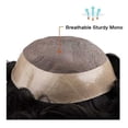 thumbnail image 5 of Toupee for Men Mono Top with Poly Coating Around Human Hair Mens Hair Prosthesis, 5 of 7