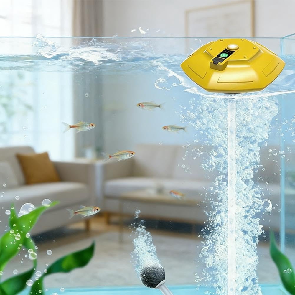 Floating Live Bait Aerator for Bait Bucket,IPX7 Waterproof Ultra-Quiet Floating Bubbler,3000MAH Rechargeable Charging Portable Oxygen Pump,for Kayak,Shore and Boat Fishing,Fish Tank,Pond and Aquarium