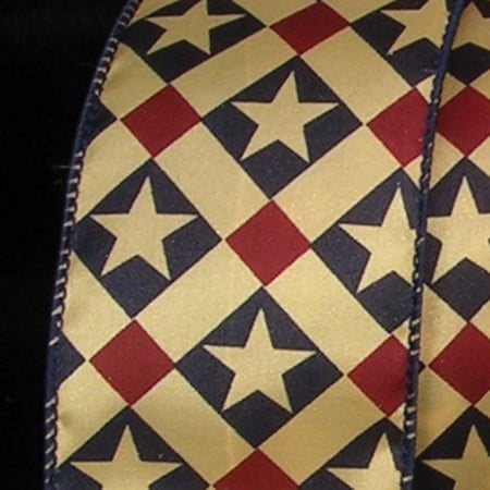 The Ribbon People Red and Blue Patriotic Print Wired Craft Ribbon 2.5" x 40 Yards