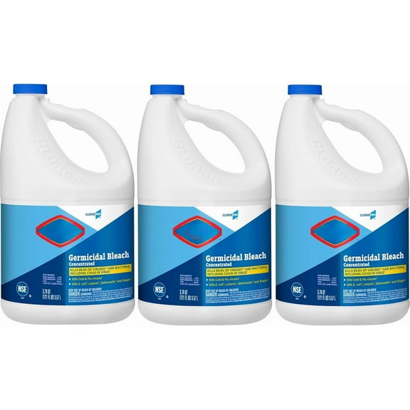 Clorox Germicidal Bleach,Ounce Bottle, Pack of