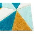 thumbnail image 5 of Well Woven Walker Blue Triangle Boxes Thick Soft Plush 3D Textured Shag Area Rug, 5 of 6
