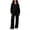 Black, variant on Atkumj Womens 2 Piece Sweatsuits Sets Stylish Half Zip Stand Collar Sweatshirts and Drawstring Straight Leg Sweatpants Tracksuit Set Casual Solid Color Fall Sets for Women with Pockets S
