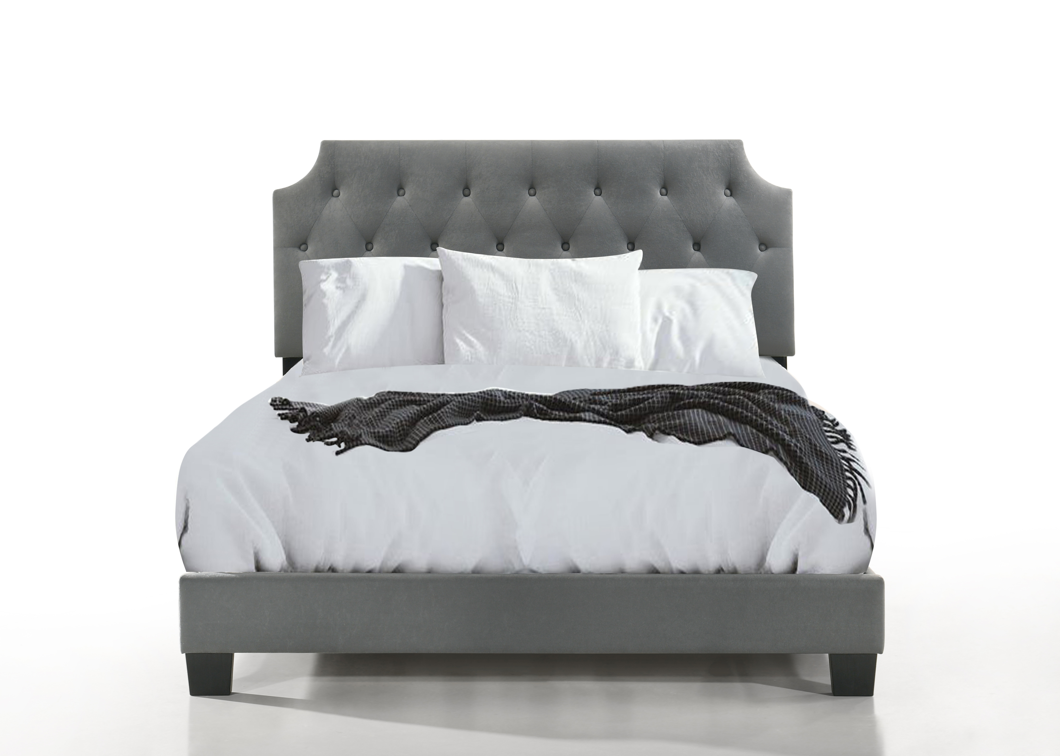 Regal Tufted Bed with USB Power Connection