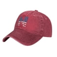 thumbnail image 2 of LNWH Baseball Cap, Adjustable Size for Running Workouts and Outdoor Activities All Seasons, America Flag N - Red, 2 of 8