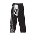 thumbnail image 3 of Lsque Gothic Skull Drape Print Men's Pajama Pants, Lounge Pant - Comfortable Home Wear,Elastic Waistband, Stylish Design-X-Large, 3 of 9