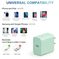 thumbnail image 5 of Coreykin 20W USB C Wall Charger-Super Fast Charger with 6FT Cable-Compatible with iPhone 14/14Pro/13/13 Pro/12/12Pro/XS/Max/XR/X/8/8 Plus-Green, 5 of 7