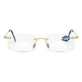 thumbnail image 3 of Blue Light Blocking Rimless BIFOCAL Reading Glasses 1.00 for Men and Women, Rectangle Presbyopic Glasses Metal Frameless Gold Readers +1.00, 3 of 5