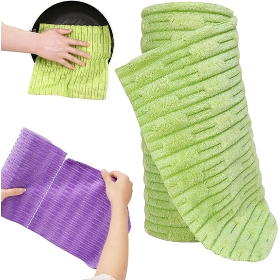 Tearable Plush Cleaning Cloth Roll for Kitchen & Household Cleaning | Reusable, Washable, Absorbent & Scratch-Free, 20-Piece Kitchen Microfiber Roll of Towels for Tableware & Cooktop(A)