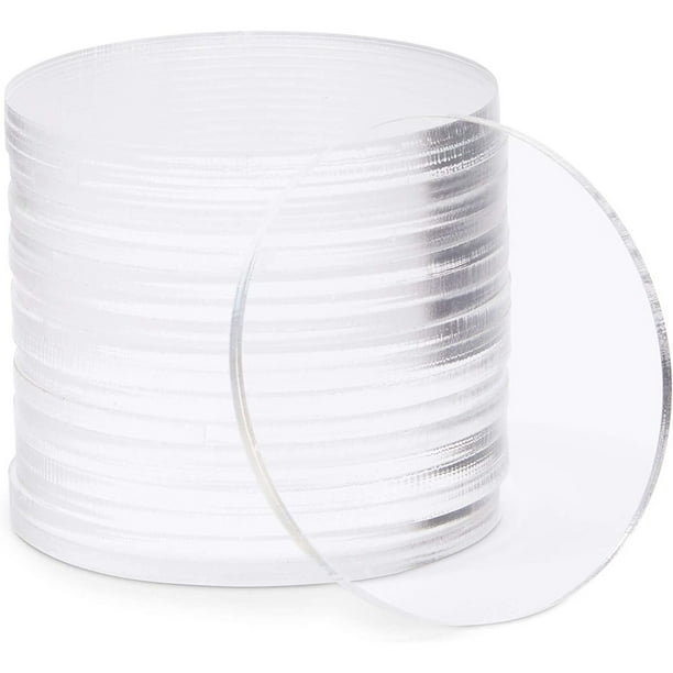 20Piece Clear Acrylic Discs Round Circles for Art Crafts (2.25