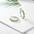 thumbnail image 4 of Gem Stone King 925 Sterling Silver Green Peridot Hoop Earrings for Women | 3.12 Cttw | Gemstone August Birthstone | Round 4MM and 3MM | Fine Jewelry Gifts for Her Mom Women Wife, 4 of 4