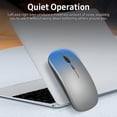 thumbnail image 1 of 2.4G Wireless Ergonomic Slim Mouse Less Noise 4 Buttons 3 Adjustable movement speed Levels Rechargeable Mouse for Laptop Computer, Silver, 1 of 5