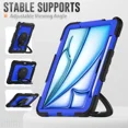 thumbnail image 4 of Case for iPad Air 11 inch M2 M3 2025 2024 6th 7th Generation, Shockproof Protective Cover with Screen Protector, Rotating Stand, Hand/Shoulder Strap, Pencil Holder, 4 of 7