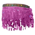 thumbnail image 4 of Felirenzacia Women's Triangular Belly Dancing Hip Scarf Wrap Skirt with Gold Coins, Purple,Free Size, 4 of 7