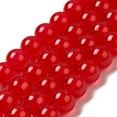 thumbnail image 2 of 1strand Baking Painted Imitation Jade Glass Round Bead Strands Red 8.5~9mm Hole: 1.5mm about 105pcs/strand 31.8 inch, 2 of 4