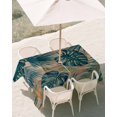 thumbnail image 2 of 54x80 Inch Outdoor Tablecloth with Umbrella Hole Zipper Rectangle Brown Green Palm Leaf Rectangular Tablecloths Outside Waterproof Summer Tropical Botanical Vintage Patio Table Cloth Cover for Picnic, 2 of 8