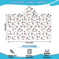 thumbnail image 2 of Cow and Text White Pattern Hooded Bath Towel Wrap for Teens Ages 3 To 12, Soft Lightweight Quick Dry Microfiber Bath Beach Pool, 50"x30", 2 of 6