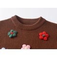 thumbnail image 4 of lnmuld Sweaters for Teens Winter Girls Knit Sweater with Handmade Floral Design Soft Warm Kids Pullover for Toddlers and Children Cozy Everyday Wear Size:4-5 Years, 4 of 8