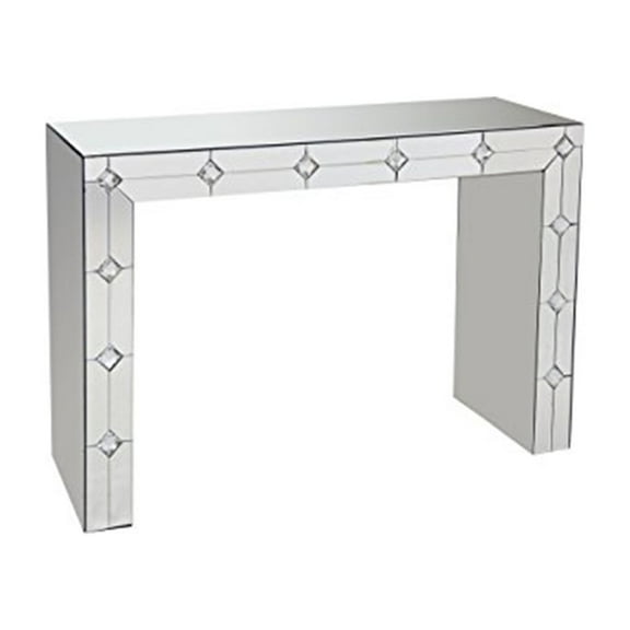 ACME Hessa Engineered Wood Console Table in Mirrored & Faux Rhinestone
