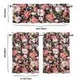 thumbnail image 6 of Pioneer Kitchen Curtains and Valance Set 36 Inch Tier Vintage Floral Rose Print 3 Pieces Set Dining Room Small Curtain Drapes Cafe Curtains Valance for Home Decor Rod Pocket, 6 of 6