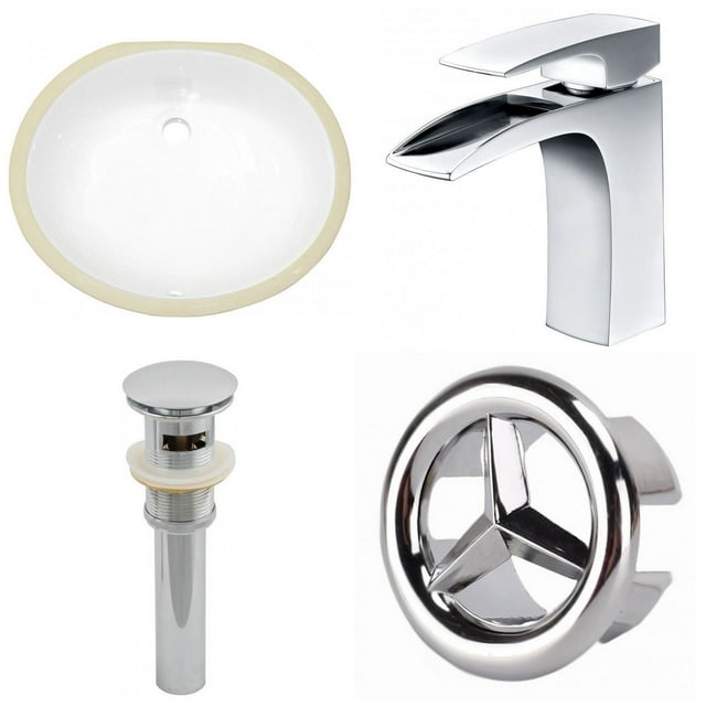 Imaginations Américaines 19.5-po. W Undermount Sink Ensemble Blanc