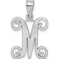 thumbnail image 3 of 14K White Gold 14Kw Laser-Cut High Polished Letter M Initial Pendant Made In United States xna518w/m, 3 of 5