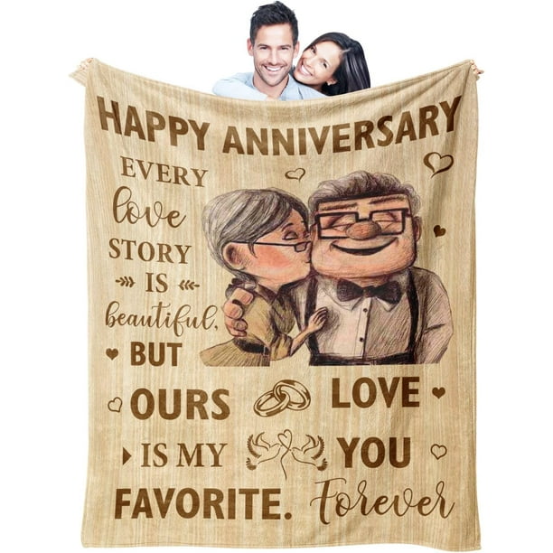 LHSHID Wedding Anniversary Blanket Gifts for Wife Husband Men Women Best Romantic Anniversary Marriage Gift for Couple Mom Parents Happy Anniversary for Girlfriend Boyfriend Gifts Blanket 30"x40"