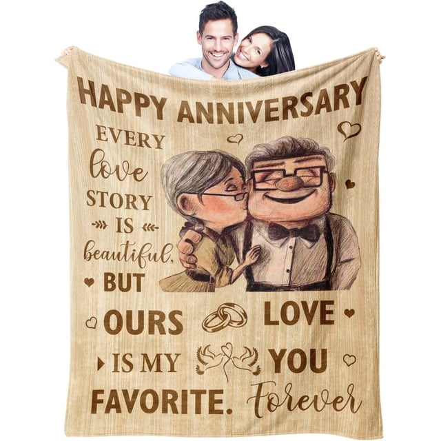 LHSHID Wedding Anniversary Blanket Gifts for Wife Husband Men Women Best Romantic Anniversary Marriage Gift for Couple Mom Parents Happy Anniversary for Girlfriend Boyfriend Gifts Blanket 30"x40"