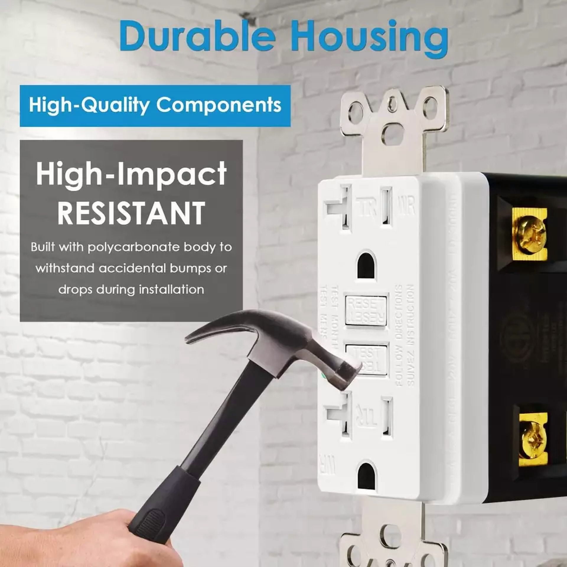 20 Amp Gfci Outlet Gfi Receptacle With Led Indicator Tr Wr For Kitchen Bathroom