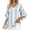 #0321-Light Blue, variant on Karight Womens Vertical Striped V Neck Blouses 3/4 Bell Sleeve Casual Loose Fit Lightweight Chiffon Tunic Tops Summer Shirts