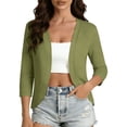 thumbnail image 3 of Frostluinai Women Bolero Shrug Cropped Dressy Cardigan Open Front Sheer 3/4 Sleeve Cover up for Evening Dress S-2XL, 3 of 10