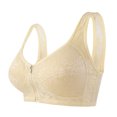 thumbnail image 2 of LYEAA Bras for Women Front Closure Zipper Plus Size Lace Push up Wireless Daily Bras Wirefree Wide Strap Lift Soft Bralette No Wire Breathable Comfort Sleeping Bras Beige 40/90, 2 of 3