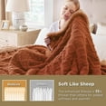 thumbnail image 3 of Manta Bedsure Gentlesoft Sherpa Fleece Talla Twin Naranja, 3 of 7