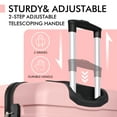 thumbnail image 3 of Luggage PC ABS Lightweight Suitcase with Wheels TSA Lock Hardshell Checked-Large Luggage 28 inch Pink, 3 of 7