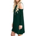 thumbnail image 2 of PPYOUNG Woman's Long Sleeve Cold Shoulder Tunic Top Swing T-Shirt Loose Dress with Pockets, 2 of 4