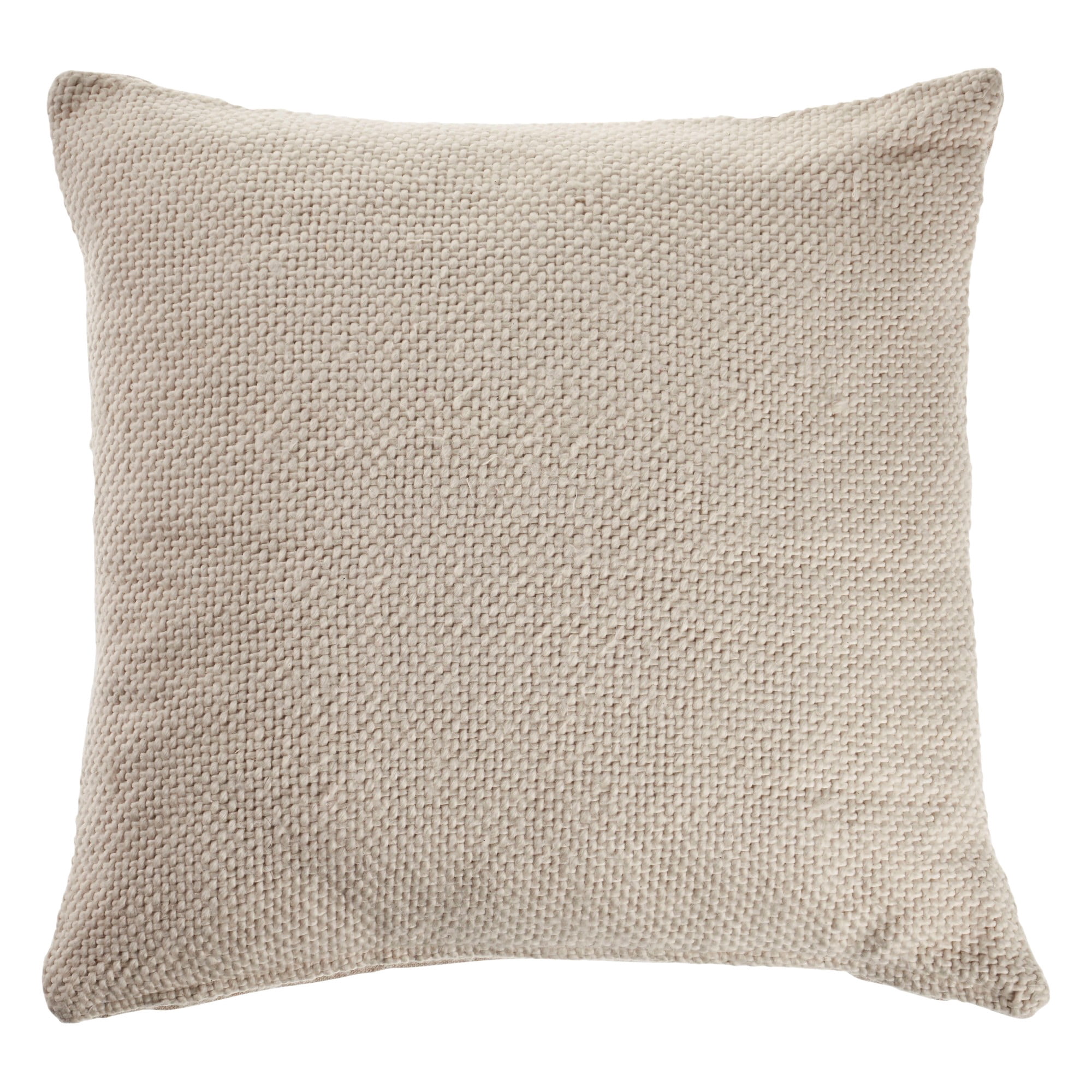 Harlow Hill Natural Solid Transitional Cotton Throw Pillow Cover, 18" x 18"