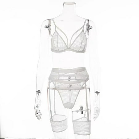 Generic Hot Selling Comfortable Soft Lace See-through Sexy Lingerie Three-Piece Set