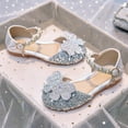 thumbnail image 4 of Ccpelsie Girls Dress Shoes Mary Jane Flower Wedding Party Bridesmaids Shoes Glitter Princess Ballet Flats for Kid Toddler(Silver,6.5), 4 of 9