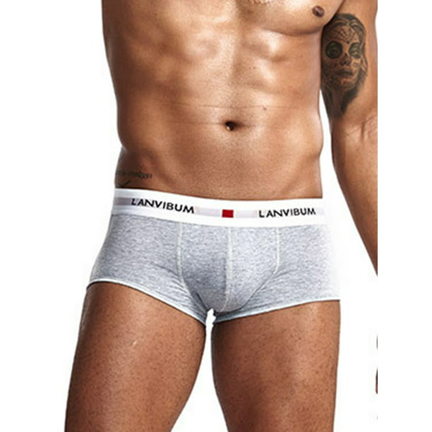 LUXUR Mens Underwear Plain Underpants Wide Waistband Boxer Briefs