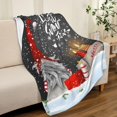 thumbnail image 2 of Christmas Throw Blanket, Merry Christmas Gnome Xmas Gifts Winter Snowflakess, Living Room/Bedroom/Sofa Couch Warm Soft Bed Flannel Blanket for Children Adults All Season 60"X50", 2 of 7