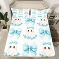 thumbnail image 2 of Feelyou Halloween Cute Ghost Full Size Sheets, Light Blue Bed Sheets, Princess Style Sheet Sets, Lightweight Room Decorative, 4 Piece, 2 of 7
