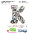 thumbnail image 3 of Llaveros de arte de diamante Uxcell, 1 PCS Llaveros de pintura de arte de diamante Letras Kit de iniciales DIY Llave 5D K, 3 of 5