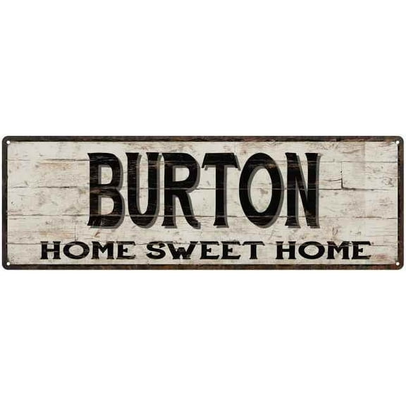 BURTON Rustic Home Sweet Home Sign Gift 6x18 Metal Decor 206180084255