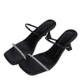 thumbnail image 4 of Zapatos de mujer Moda Color sólido Minimalista Cuadrado Cabeza Rhinestone Sexy Tacones altos Sandalias Wmkox8yii hfjk1853, 4 of 9