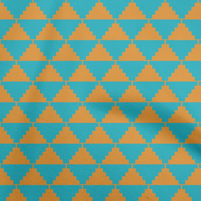 oneOone Georgette Viscose Teal Green Fabric Geometric Sewing Craft Projects Fabric Prints By Yard 42 Inch Wide
